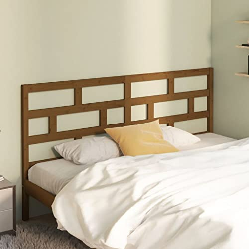 PUGYNBK Kopfteil Honigbraun 206x4x100 cm Massivholz Kiefer mit modischem Design für Betten ohne Kopfteil, rustikales Naturmaterial für Elegantes Schlafzimmer, stabile Konstruktion