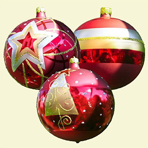 Lauschaer Glaskunst-Christbaumkugel Kugel 8 cm Modern 3 Stück