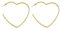 FOCALOOK Ohrringe Herzcreolen Vergoldet Creolen Edelstahl Damen Open Hoop Earrings Außendurchmesser 60mm Ohrringe Herzen Accessoire Modeschmuck für Geburtstag