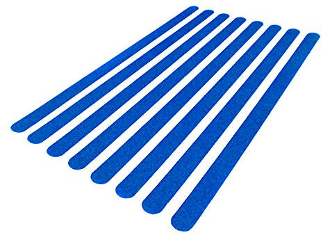 AnTina TAPES® Anti-Rutsch-Streifen für Treppen und Stufen, selbstklebende Aufkleber Alternative zum Treppenteppich, 30x640 mm, 8 Stück (Blau)