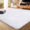 Muutos Teppiche Nach Maß, Hochflor Teppich, Schaffell Strapazierfähig, für Schlafzimmer, Esszimmer, Flur, Weiß, 90 x 100 cm