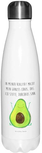Mr. & Mrs. Panda thermobehälter Avocado Glücklich - Geschenk, Chaos, Thermosflasche, Teeflasche, Chaotisch, Thermos, Trinkflasche, thermosflaschen, trinkflaschen