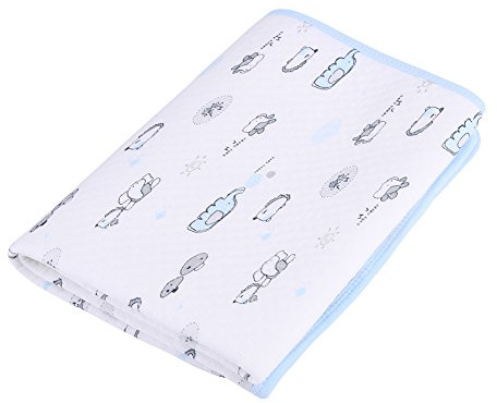 Sonew Baby Wasserdichtes Windelkissen, Wiederverwendbare tragbare Baby Wechsler Babymatratze Waschbare Babybett Wickelmatratze 50x70 cm(Blau)