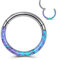 JSDDE Chirurgenstahl Segmentring Clicker mit Opal 16ga Creolen Septum Tragus Helix Ohrpiercing Nasenpiercing Lippenpiercing Hoop Ring Ohrstecker 8mm Lila