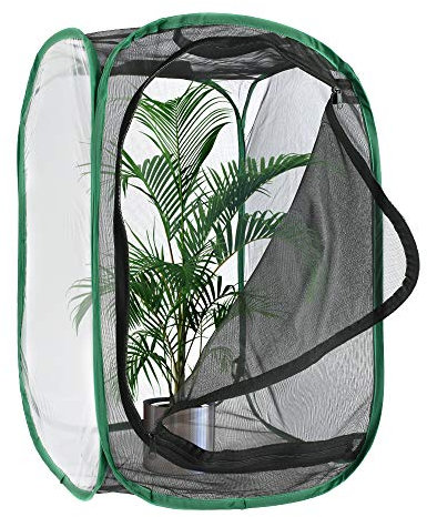 Butterfly Habitat Net Collapsible Insect Bug Habitat Cage Catcher Net Plant Cage Pop-up for Kids/Toddler Catching Crickets/Firefly/Caterpillars