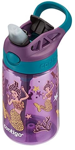 Contigo Kids Cleanable, Easy Clean Autospout Botella Infantil Con Pajita Resistente Libre De BPA 100 An Unisex Youth, Mermaids, 420 Ml
