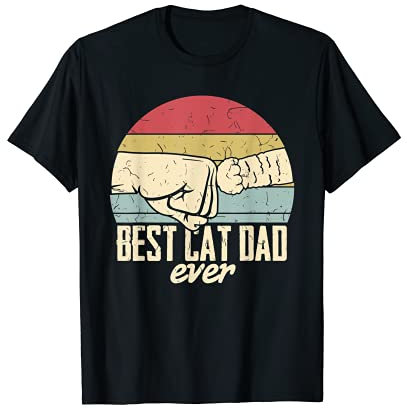 Best Cat Dad Ever Retro Cat Love Kitten T-Shirt
