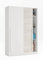 Guardaroba 2 Ante Downey, Armadio per Camera da Letto, Mobile con Barra Appendiabiti e 3 Ripiani, 120x50h200 cm, Bianco Anticato