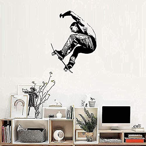 Abnehmbarer Pvc Wandaufkleber Nerd Skateboard Wandaufkleber Kinder Dekoration 42X57Cm