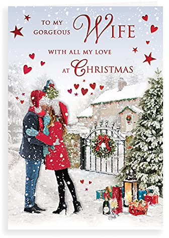 Traditionelle Weihnachtskarte für Ehefrau – 22,9 x 15,2 cm – Regal Publishing