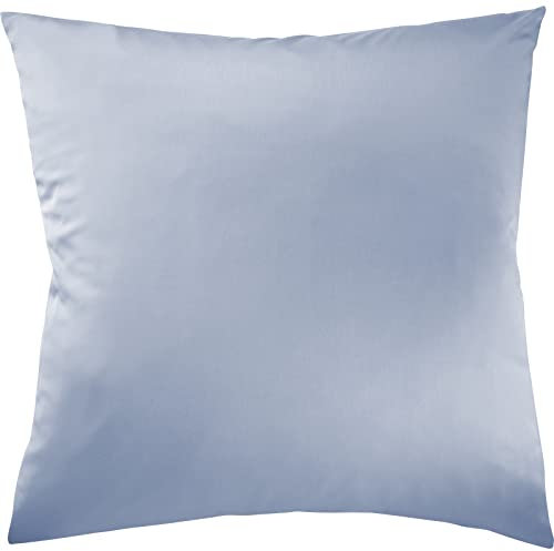 Pure Label Mako Satin Kissenbezug 40x40 cm aus 100% Baumwolle in hellblau - Traumhaft weiches Deko Kissen passend zu unseren Bettwäsche Sets