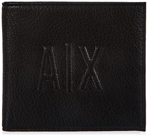 Armani Exchange Men's Bifold, Embossed Logo Bi-Fold Wallet, Black