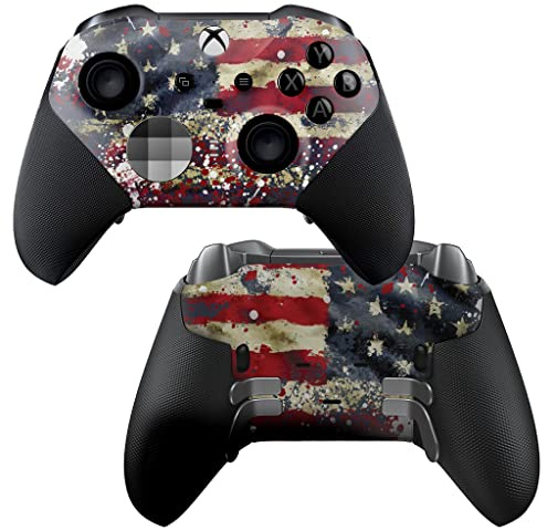 DreamController Tatterred Flag X-box Elite Controller Series 2 Limited Edition Custom Elite Series 2 Controller para X-box One/Series X/S. con tecnología avanzada de pintura Hydro-Dip (no solo una