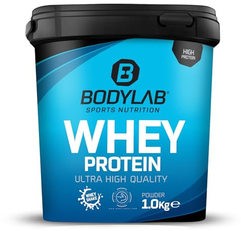 Bodylab24 Whey Protein Pulver, Erdbeer & weißen Chocolate Chunks, 1kg