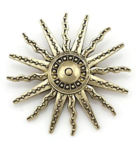 KhuWan Broche Soleil en métal plaqué Laiton Antique pour Hommes et Femmes