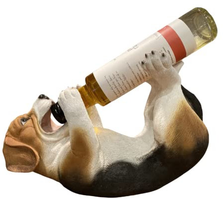 G&H Decor - Adorable 12 Inch Beagle Wine Bottle Holder Figure – Hand Painted Beagle Figurine with Amazing Detail - Kitchen Countertop or Tabletop Beagle Ornaments – Cute Beagle Gifts for Women