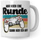 Tasse Gamer, Nur noch eine Runde - dann hör ich auf! Geschenkidee für Computerspieler, Gaming-Fans und Zocker Kaffee-Becher Nerd Gaming Kaffeetasse mit Spruch lustig Geschenk (Weiß)