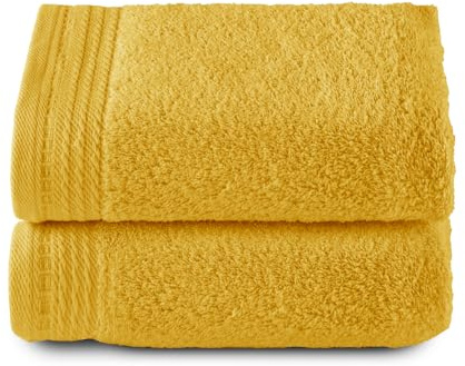 Top Towel - Premium - Große Badetücher - Badetücher - 2 Handtücher - 50 x 100 cm - 100 % Baumwolle - 600 Gramm - Zitrone