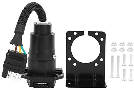 Adaptateur de Remorque 4 Broches vers 7 Broches avec Support Connecteur étanche US Type 6-24V Adaptateurs de Prise de Remorque Connecteur de Remorque Professionnel pour