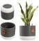 KADAX Maceta, maceta de cerámica en 2 variantes de color, maceta con relieve decorativo, maceta de cerámica, maceta para plantas de interior (16 cm, gris)