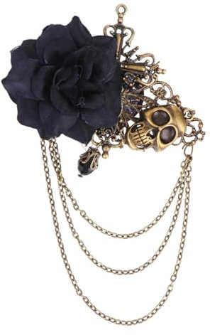 FRCOLOR Brosche Damen Blumenhaarspangen Für Frauen Krawattenklammern Skelett Brosche Gotische n Für Frauen Gothic nnadeln Halloween- Rosen