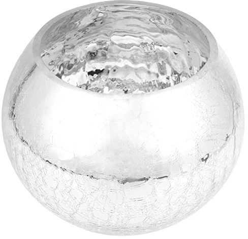 CAXUSD European Style Electroplated Silver Glass Vase Round Ball Design for Table Centerpiece Decoration for Wedding Party Occasions Flower Vase