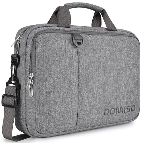 DOMISO 17 Zoll Laptop Tasche Aktentasche Schultertasche Business Wasserdicht Notebooktasche für 17-17.3 IdeaPad/Notebook/HP Envy/MSI GS73VR Stealth Pro/ASUS ROG,Grau