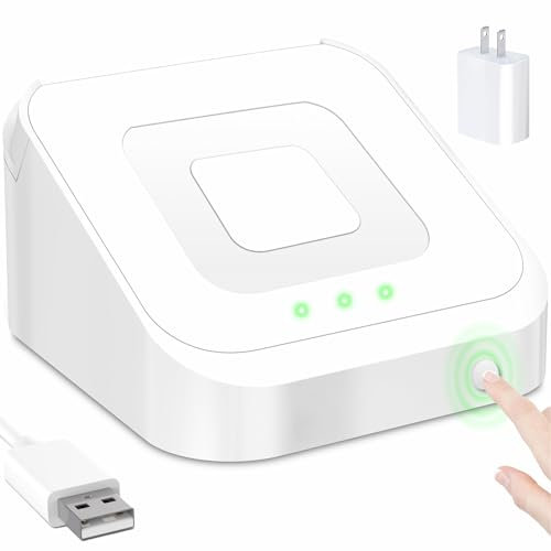 Square Dock for Square Reader 2nd Generation, Holder Stand for Square Card Reader 2nd Generation, Dock with Smart Anti-Sleep Button Portable Size Anti-Slip (Cable and Wall Charger Included, No Device