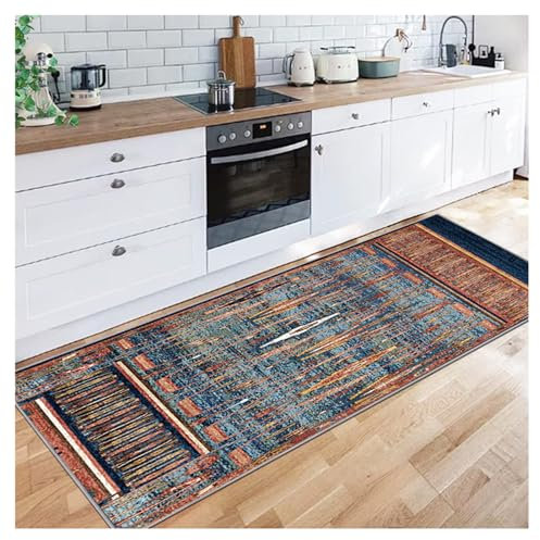 Siunwdiy Läufer Teppich Flur Korridor 100X240CM Modern Boho Marokko Designer rutschfest, TeppichLäufer Küche Waschbar für Flur, Schlafzimmer, Wohnzimmer, Teppichläufer Polyester Meterware Anpassbar