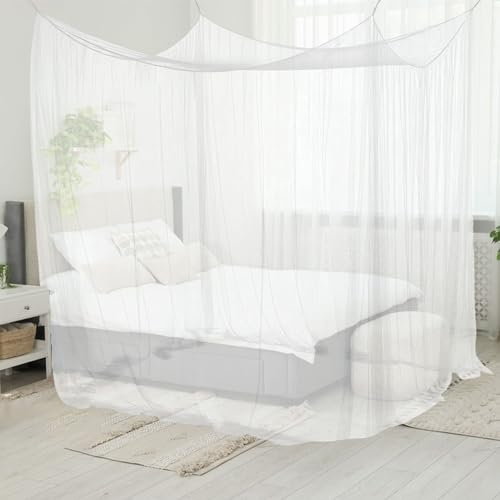 RYAN 1 Pièce Moustiquaire de Lit 220 * 200 * 200cm Moustiquaire Exterieur Voyage avec Cordon et Sac de Rangement Moustiquaire de Lit 2 Places pour Patios Lits Simples et Doubles Camping Pergolas