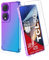 Wanglaism Funda para TCL 50 SE + Vidrio Templado Protector de Pantalla, Funda de móvil antichoque con Degradado de Colores-Púrpura/Azul