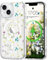 L-FADNUT Magnetisch Handyhülle für iPhone 14/13 Hülle Kompatibel mit MagSafe, Transparent Blumen Muster Schutzhülle Hart PC Rückseite Dünne Stoßfest Kratzfestes Case für iPhone 14/13, Gelb