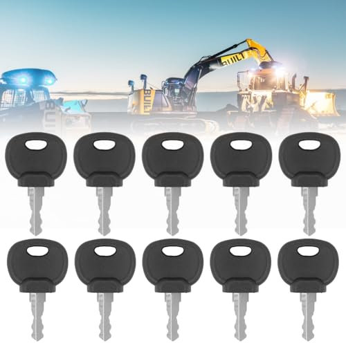 DXUANTING 10 Pcs Construction Machinery Keys Ignition Key Ignition Device Dump Truck Spare Ignition Key for JCB CAT Komatsu 14603 14607 Plant Excavator Dumper Tractor Dozer Roller