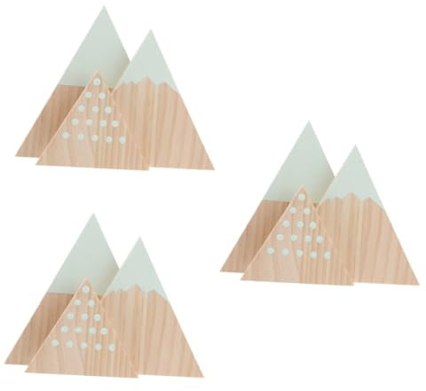 ABOOFAN 9 Pz Decorazione in Legno Segni di Montagna Triangolo Arredamento a Forma di Montagna Decorazioni per Sale da Casa Ornamenti per La Decorazione della Casa Green bambù