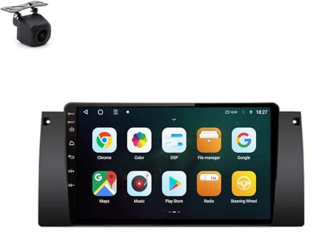 Autoradio pour BMW X5 E39 E53 1999-2006 Autoradio 9 à écran Tactile avec Android Auto et Carplay sans Fil Android Auto Bluetooth/GPS/4G/WiFi/FM/RDS/SWC/DSP/USB Poste Radio Voiture(A1 2+32G)