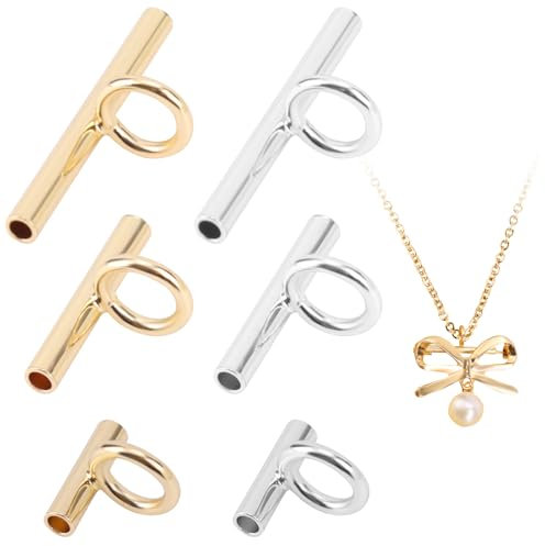6pcs Convertisseur Broche en Pendentif, 8/13/20mm Cuivre Adaptateur de Collier pour Broche or et Argent Convertisseur Broche en Pendentif pour la Fabrication de Bijoux Loisirs Créatifs