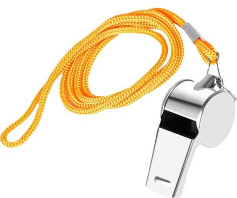 Generisch Sportpfeifen Aus Edelstahl - Schiedsrichterpfeifen Für Erwachsene | Trillerpfeife | Pfeife Mit Lanyard, Perfekt Für Schiedsrichter, Trainer, Polizei, Outdoor-Sport, Notfall