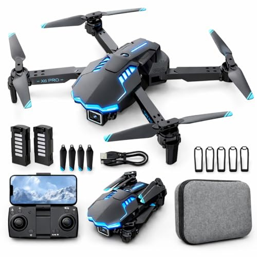 Drones con Camara 1080P Dron para Niños con Motor Brushless Drone FPV con 30min de Vuelo/Altitud Retención RC Quadcopter para Principiantes, Juguetes Regalo para Niños, Menos de 249g (White)