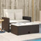 ChicAbode Gartensofa mit Kissen 2-Sitzer Outdoor Sofa mit Hocker mit Staufach, Couch mit abnehmbarm Bezug, Gartebmöbel Gartengarnitur Braun Poly Rattan