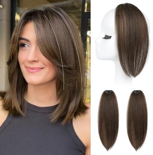 REECHO Clip in Haarteil für Volumen, 2tlg. 30cm Dicke Haarverlängerung für Frauen, Unsichtbare Clip-in Extensions für dünnes Haar & Oberkopf-Volumen, Hitzebeständige Kunstfaser (Vegan)