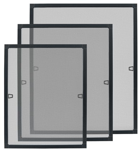 Suusolny Insektenschutz Fenster mit Alurahmen Fliegengitter Fliegenschutz Mückengitter Fenster Moskitonetz - 80x100cm - Anthrazit
