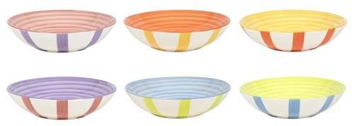 Cookinglife Suppenteller Summer Vibes, 6 Stück, Ø 21 cm, Steingut, spülmaschinen-, mikrowellen- und ofengeeignet