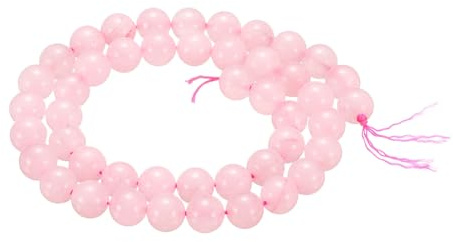 sourcing map 50pcs Natural Stone Beads 8mm Pink Rose Quartz Round Gemstone Stone Loose Beading Real Genuine Smooth Balls Bead for Jewelry Making Bracelets Necklace Earrings DIY