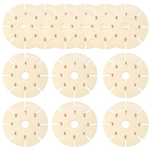 BbiuRer Knüpfstern, 12 Stück Kumihimo Flechtscheibe aus Holz, Knüpfstern für Armbänder Knüpfen, DIY Armband Knüpfen Set für Kreative, Handmade Enthusiasten