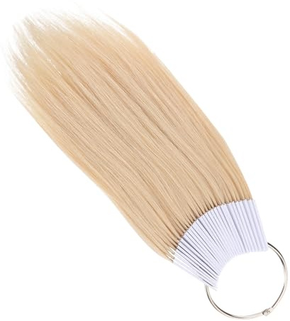 Échantillons Couleur Pièces Humains de Cheveux 30 pour Salon | Anneau PVC Blanc, Beige , Mèches Testables, Adaptées à Coiffure et Formation