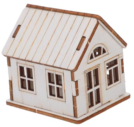 HIAKDOFT Unvollendetes Holzhaus Modell Bausatz DIY Puppenhaus Kit Zum Bemalen Und Bauen Für Erwachsene Haus Dekoration Gartenhaus Bastelset