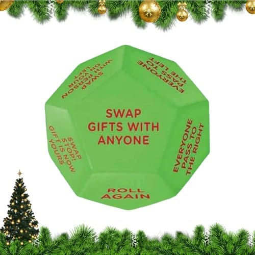 Yaztauho Witziger Geschenketausch Würfel, Weihnachtswichtel Geschenke Tauschwürfel, Gesellschaftsspiel Für Feiertage Erwachsene Jugendliche Kinder Team Familienfeiern