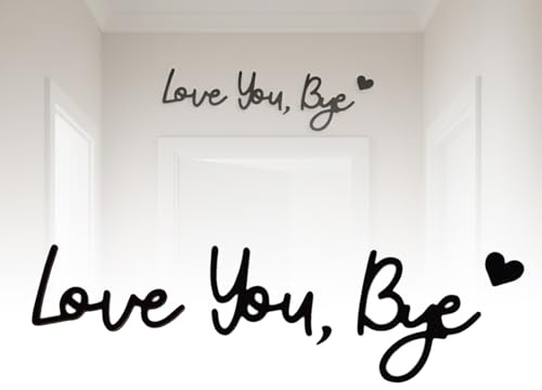 Love You Bye Above Door Sign, Modern Black Letter Signs Wall Art,Love You Bye Wood Sign,Modern Black Letter Sign Wall Art for Hallway Stairs,Valentine's Wedding Thanksgiving Gift,Love You Bye