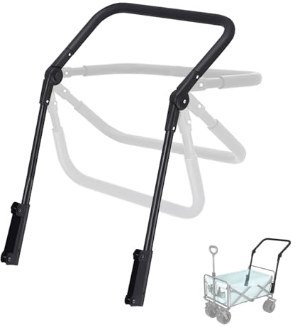 Faltbarer Bollerwagengriff, Schiebegriff Bollerwagen Universal, Abnehmbarer Wagengriff für 20,3 cm flachen faltbaren Wagen, 4-Winkel-Verstellbarer Trolleygriff, einfaches EIN-klick-Entfernen PVC