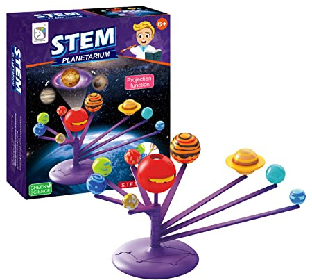 Kit de Fabrication modèle système Solaire avec projecteur planétaire 8 planètes Peinture et Pinceau Fonction Projection STEM Astronomie Arts Science Cadeau d Anniversaire éducatif